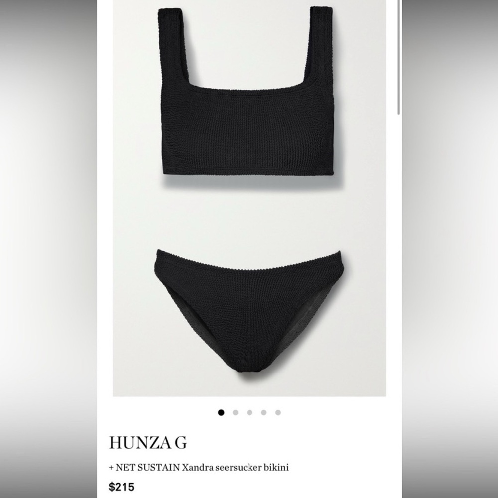 Hunza G Xandra seersucker bikini TOP one size